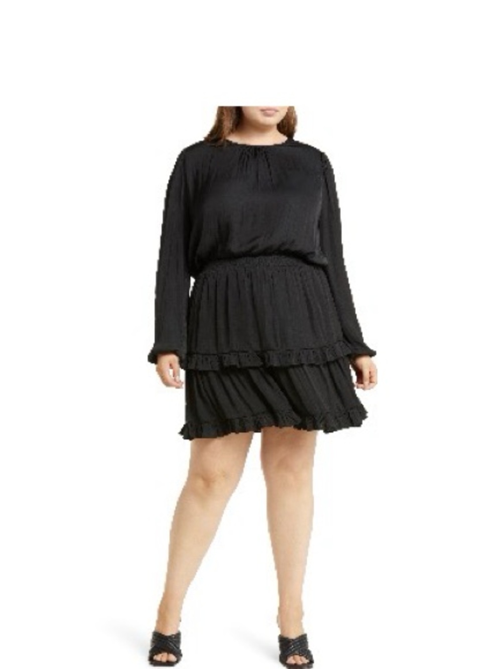 Socialite Curve Black Women's Tiered Dress